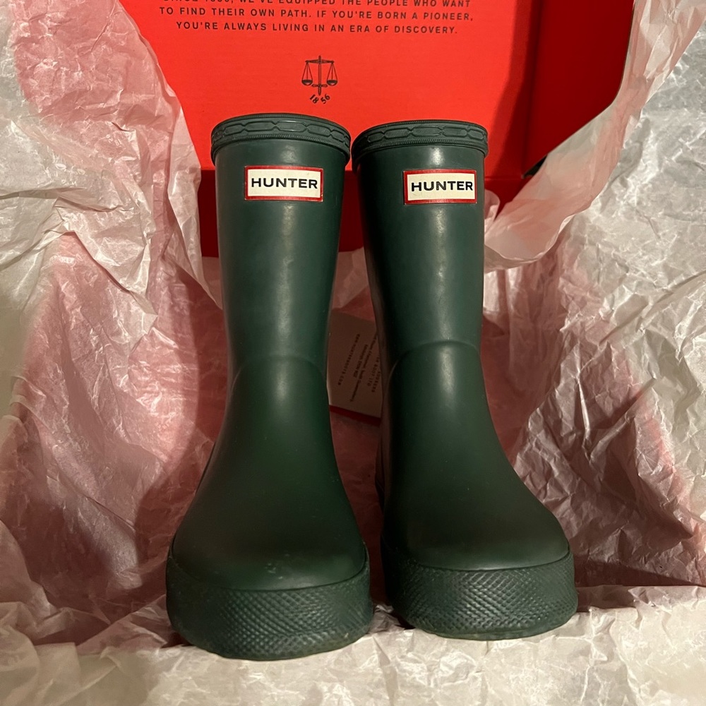 Toddler Green Hunter Boots (size 8 boy / 9 girl)